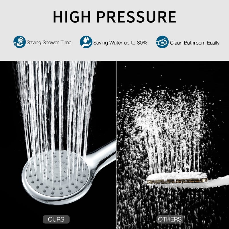 Doiliese Shower Heads With Handheld Spray 5-Mode Hand Held Shower Head With Long Hose High Pressure And Detachable With Hose 60 Inch Chrome - Image 3