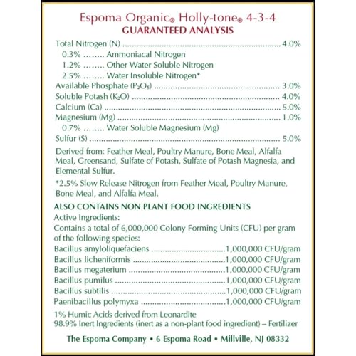Espoma سماد إسبوما العضوي هولي-تون 4-3-4 الطبيعي والعضوي للنباتات دائمة الخضرة والأزاليات؛ كيس 4 رطل؛ السماد الأصلي والأفضل لجميع النباتات المحبة للأحماض بما في ذلك رودودندرون وهيدرانجيا. عبوة من 2 - Image 3