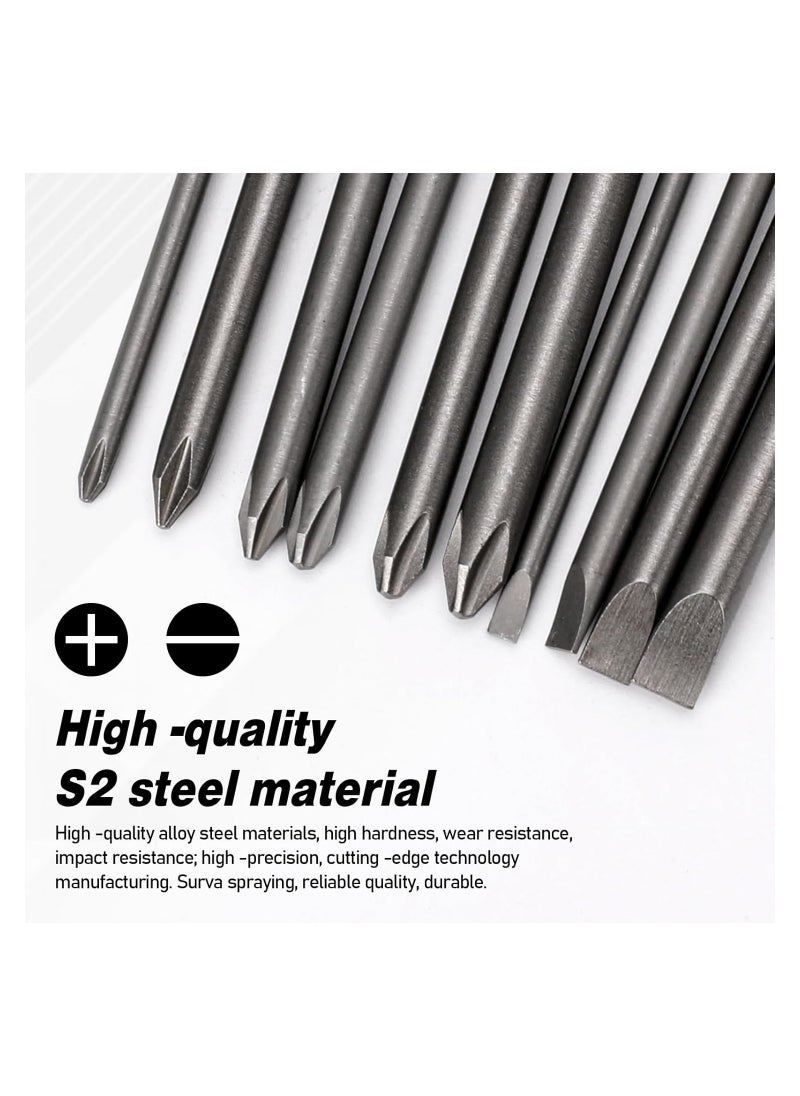 Generic 10PCS Slotted Phillips Screwdriver Bit Set Magnetic Slotted and Phillips Drill Screwdriver Bit Set 1/4 Inch Hex Shank S2 Steel Screw Driver Drive Drill Bits 4 Inch Long Head Drill Bits Set  - Image 5