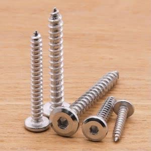 EASTLO M5 x 25mm Flat Socket Head Self Tapping Screws, 304 Stainless Steel 18-8, Hex Drive, Corrosion Resistant Screws for Wood, Sheet Metal and More, Pack of 50 - Image 3