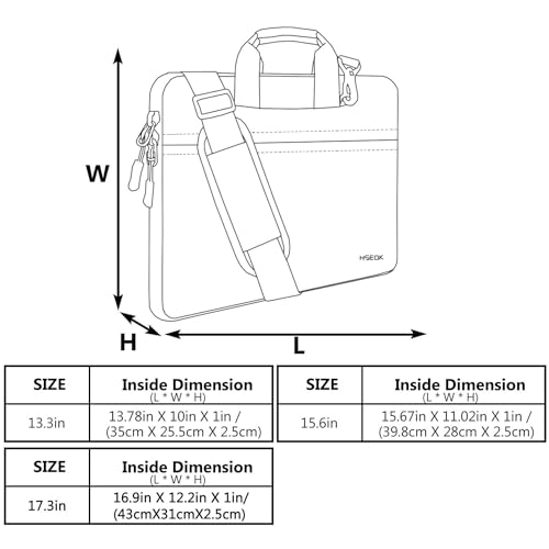 Hseok Laptop Shoulder Bag 15 15.6 16 Inch Briefcase, Compatible MacBook Pro 16 inch 2025-2019 M4 M3 M2 M1, Mac 15.4", XPS 15 and Most 15-16 inch Notebooks, Spill-Resistant Handbag, Black & Red - Image 2