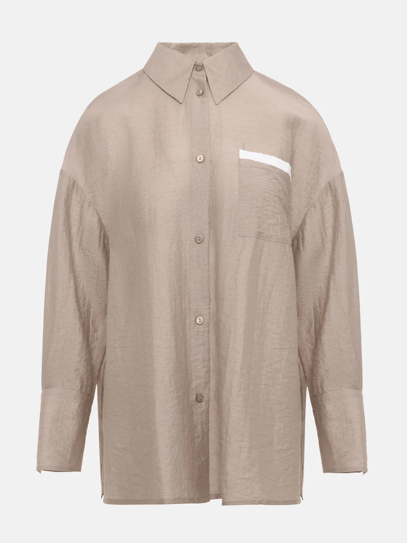 ليتشي قميص فضفاض بتداخلات متباينة