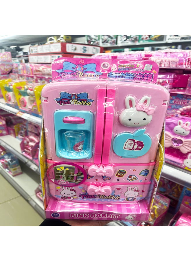 One Word Pink Rabbit Children's Cosmetic Box Simulation Dressing Table Portable Storage Bag Work Girl Play Home Toys-Color:17051 Pink Rabbit Mini Vending Machine - Image 3