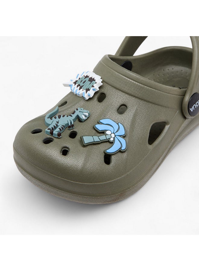Aqua Boys Dinosaur Applique Clogs with Backstrap  - Image 4