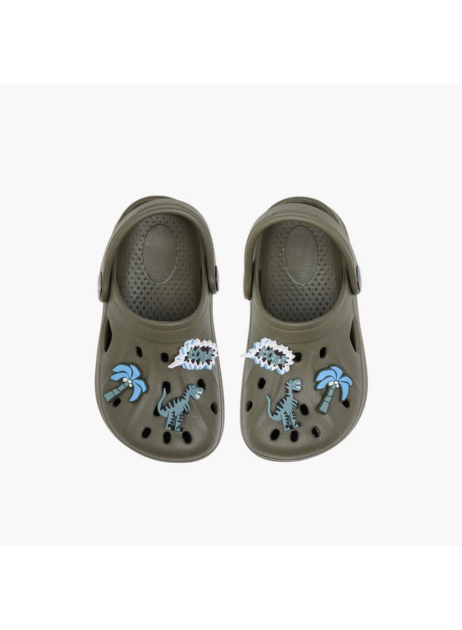 Aqua Boys Dinosaur Applique Clogs with Backstrap  - Image 1