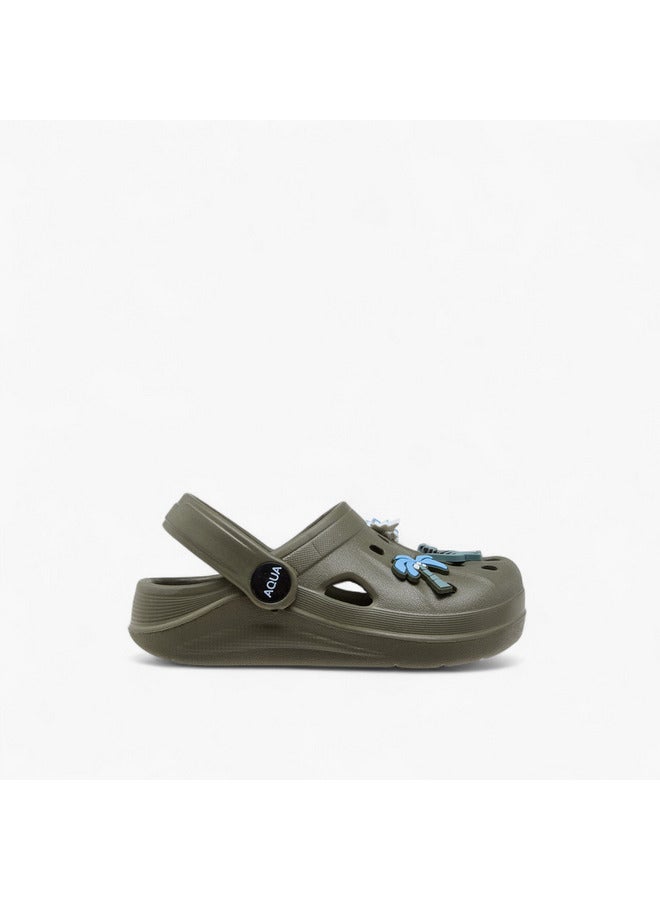 Aqua Boys Dinosaur Applique Clogs with Backstrap  - Image 3