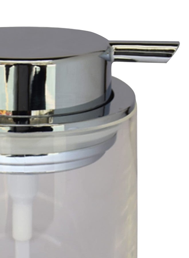 Obsessions Large Size Soap & Lotion Dispenser, Chrome Finish Pump, Polyresin, Ideal for Bathroom, Kitchen Vanity 300ml (L) 8.4 x (W) 8.4 x (H) 12.7cm_Transparent - Image 3