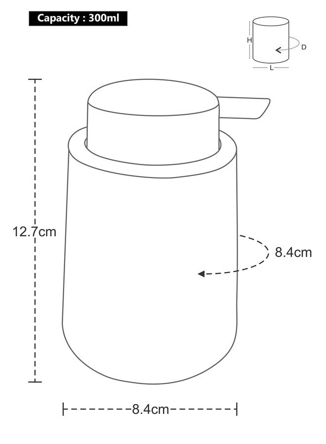Obsessions Large Size Soap & Lotion Dispenser, Chrome Finish Pump, Polyresin, Ideal for Bathroom, Kitchen Vanity 300ml (L) 8.4 x (W) 8.4 x (H) 12.7cm_Transparent - Image 4