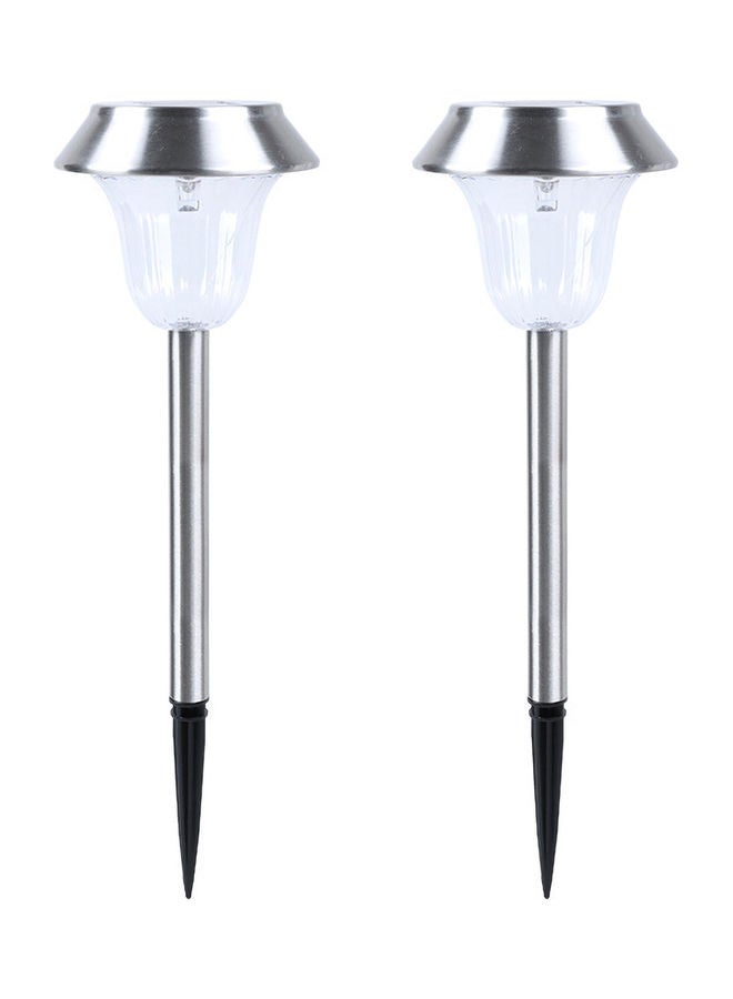NIBEMINENT 2-Piece LED Solar Stake Lights Warm White - Image 1