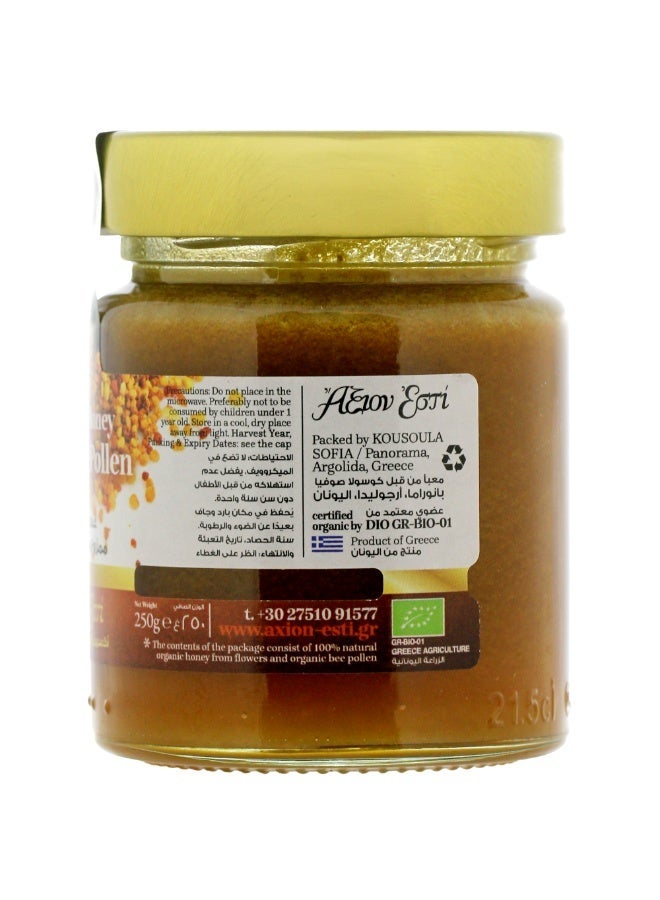 Axion Esti Organic Honey with Bee Pollen 250g | Raw Greek Superfood Honey | Energy & Nutrient Boost  Arabic - Image 2