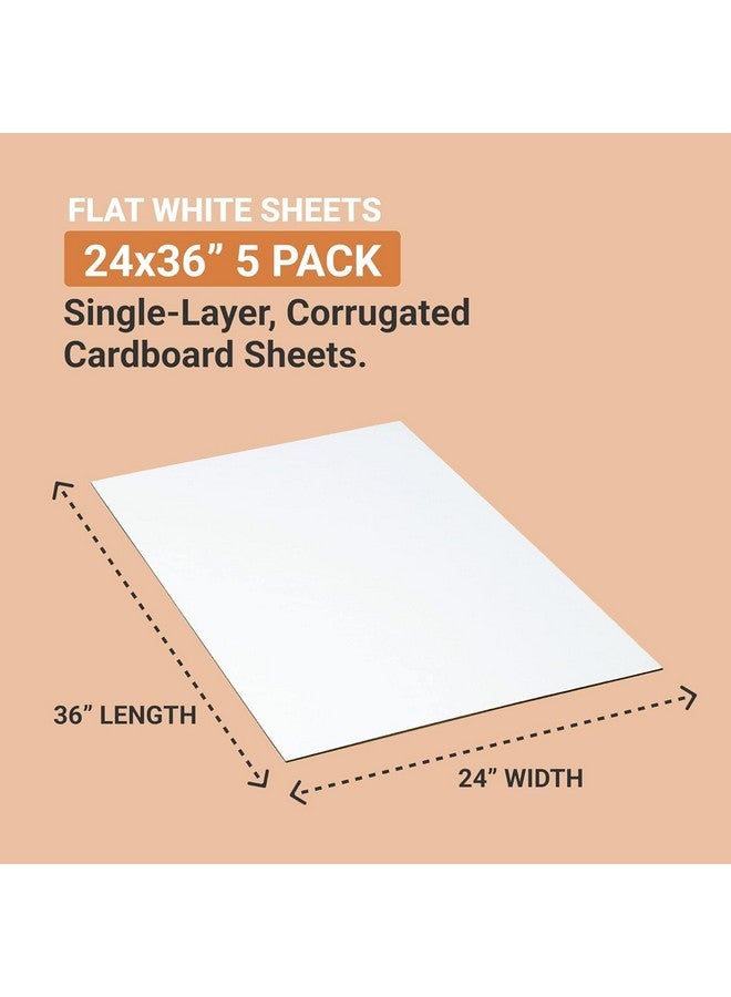 Aviditi Corrugated Cardboard Sheets 24" X 36" (5 Pack) Large Card Board For Layer Separation Packaging Mailing Shipping Packing, And Protecting Products From Forklift Damage - White, 5 Pack - Image 2