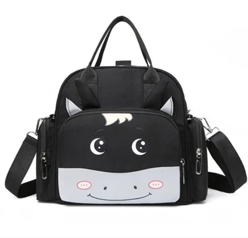 Winnies Diaper Tote Cum Backpack Maternity Bag for Moms | Stylish Lightweight Mother Bags with Zipper Closure & Adjustable Shoulder Strap | Baby Travel Organiser (Black) - Image 1