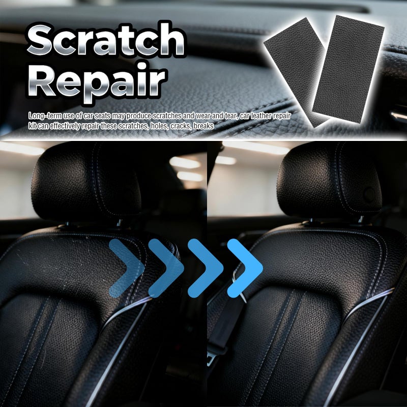 YGDMD 2PCS 8Ã—4 Inch PU Leather Patch for Car Seat Repair,Self-Adhesive Leather Repair Patch Tape Vinyl Repairs Kit,Portable Car Leathers Repairs Kit for Cars Upholstery Seat,Furniture - Image 4
