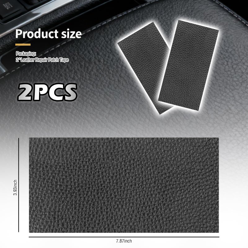YGDMD 2PCS 8Ã—4 Inch PU Leather Patch for Car Seat Repair,Self-Adhesive Leather Repair Patch Tape Vinyl Repairs Kit,Portable Car Leathers Repairs Kit for Cars Upholstery Seat,Furniture - Image 2