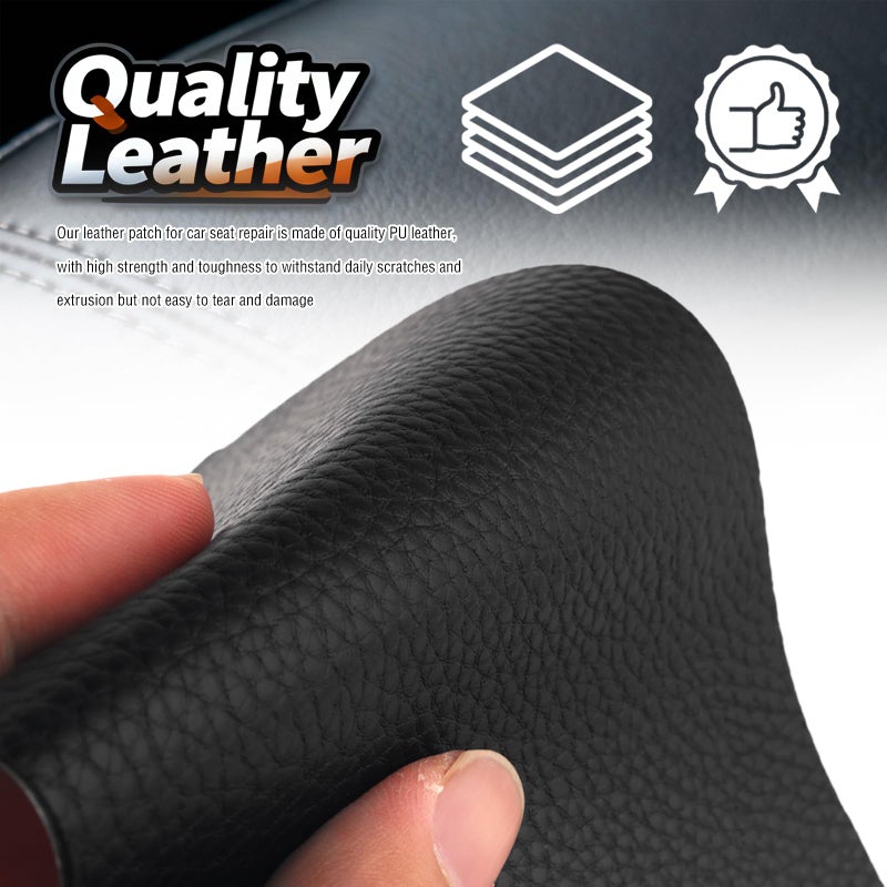 YGDMD 2PCS 8Ã—4 Inch PU Leather Patch for Car Seat Repair,Self-Adhesive Leather Repair Patch Tape Vinyl Repairs Kit,Portable Car Leathers Repairs Kit for Cars Upholstery Seat,Furniture - Image 5