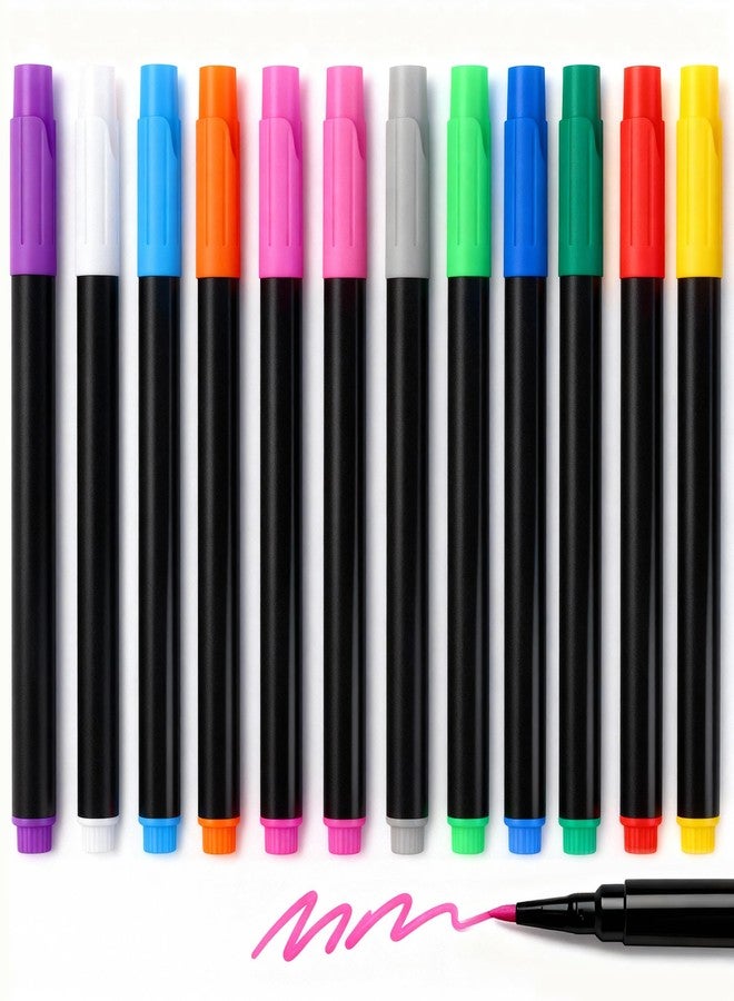 momozzle 12-Color Markers for LED Note Board with Colors, Compatible with Reusable Doodle Book, Light-Up Acrylic Message Boards,and LED Writing Boards, Neon Markers Erasable Pens - Image 1