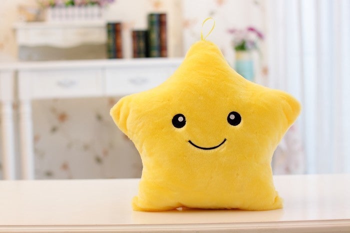 Colorful Glowing Star Plush Pillow with Music - Soft Decorative Toy  Gift