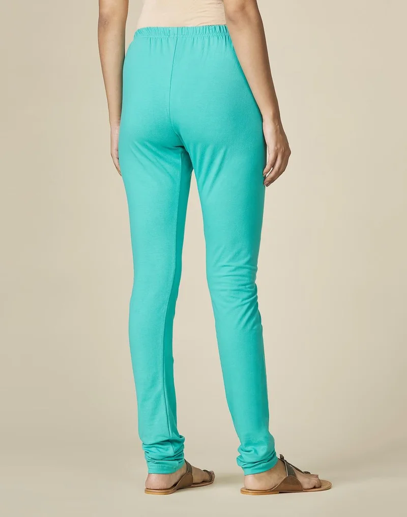 Fabindia  Blue Cotton Knitted Churidar With Elasticated Waist for Women | Best Price UAE