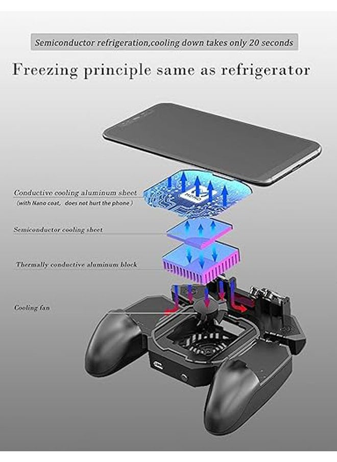 Generic PUBG Trigger with Fast Cooling Fan, 6 Finger Grip Gamepad, L1R1 Trigger Mobile Game Cooler for PUBG/Fortnite/Rules of Survival Game/COD  - Image 3