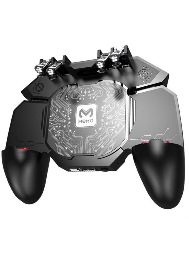 Generic PUBG Trigger with Fast Cooling Fan, 6 Finger Grip Gamepad, L1R1 Trigger Mobile Game Cooler for PUBG/Fortnite/Rules of Survival Game/COD  - Image 1