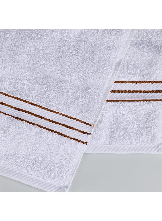 Superior Turkish Cotton Ultra-Plush 3-Piece Towel Set, Ideal for Master Bath, Guest Bathroom, Fast Drying, Shower, Spa, Face/Washcloths, Hand, Bath Towels, Absorbent, Home Basics, Toast - Image 3