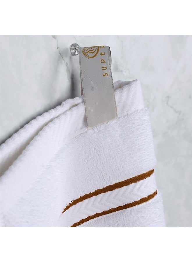 Superior Turkish Cotton Ultra-Plush 3-Piece Towel Set, Ideal for Master Bath, Guest Bathroom, Fast Drying, Shower, Spa, Face/Washcloths, Hand, Bath Towels, Absorbent, Home Basics, Toast - Image 4