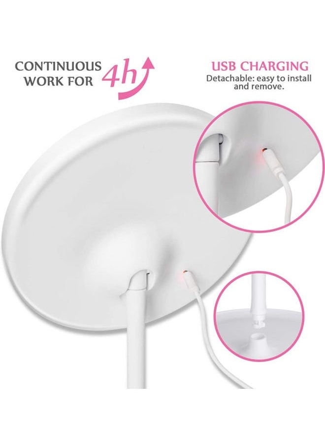 Captaintech White Table Lamp with Built-in Makeup Mirror – Adjustable Vanity Light  - Image 4