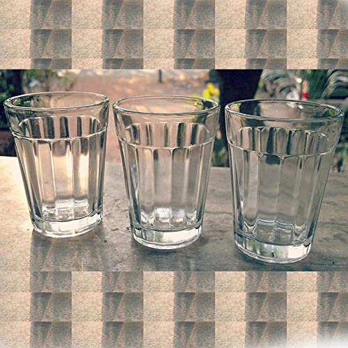 AnNafi® The Cutting Chai Glasses Tea Glasses Set Of 6 Small 100 ml Durable Tempered Clear Water Tumblers For Daily Use Drinking Glass For Soda Juice Milk Beverage Juice Cocktails Iced Glasses - Image 5