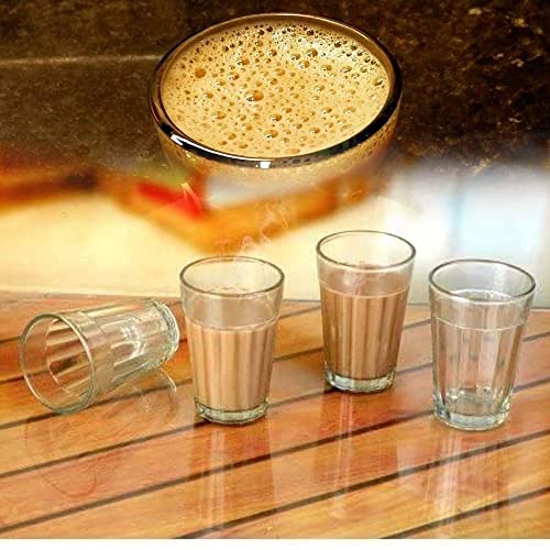 AnNafi® The Cutting Chai Glasses Tea Glasses Set Of 6 Small 100 ml Durable Tempered Clear Water Tumblers For Daily Use Drinking Glass For Soda Juice Milk Beverage Juice Cocktails Iced Glasses - Image 4