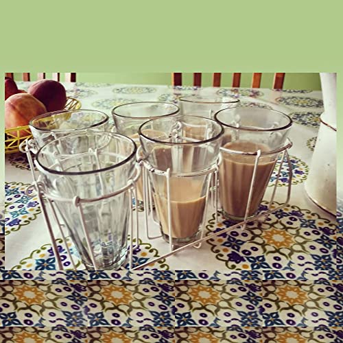 AnNafi® The Cutting Chai Glasses Tea Glasses Set Of 6 Small 100 ml Durable Tempered Clear Water Tumblers For Daily Use Drinking Glass For Soda Juice Milk Beverage Juice Cocktails Iced Glasses - Image 2
