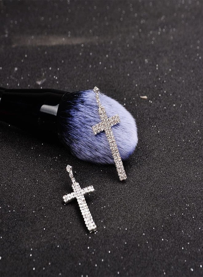 Dtja Rhinestone Cross Dangle Stud Earrings for Women Silver-Toned Crystal Cubic Zirconia Faith Charms Statement Drop Dangling Studs Delicate Lightweight Wedding Birthday Christmas Jewelry Gifts - Image 5