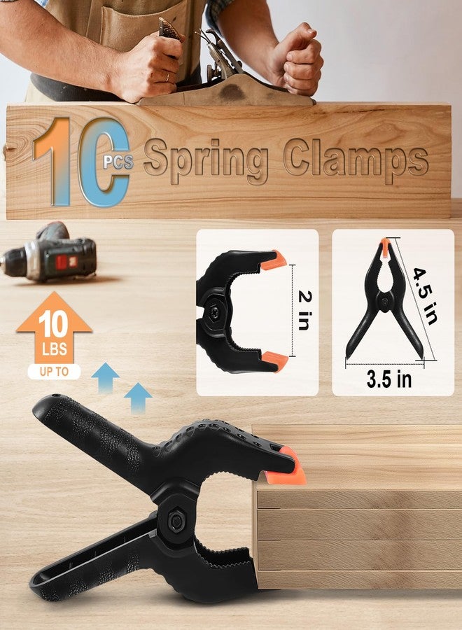 PureGuard 10 Pcs Spring Clamps, PureGuard 4.5 Inch Large Plastic Spring Clips Clamps Heavy Duty Woodworking Clamps for Crafts Balloon Arch Photography Backdrop Stand Pool Cover Clips - Image 3
