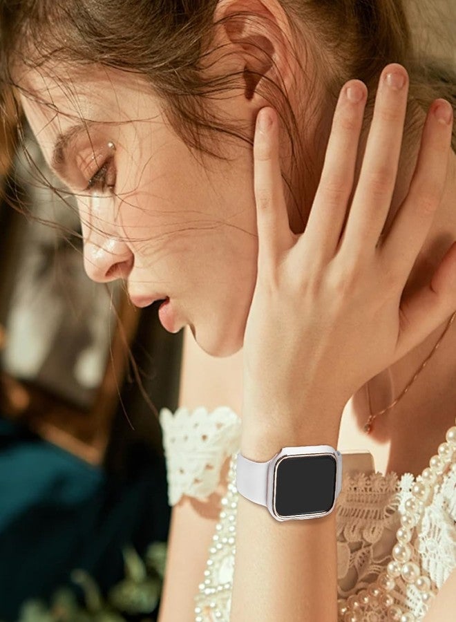BandSmith Sport Band and Bumper Case Compatible with Apple Watch 40mm 38mm 41mm 42mm 44mm 45mm 46mm Women, Soft Silicone Straps and Rose Gold Edge Protector Frame for iWatch Series 11 10 9 8 7 6 5 4 3 2 1 SE - Image 5