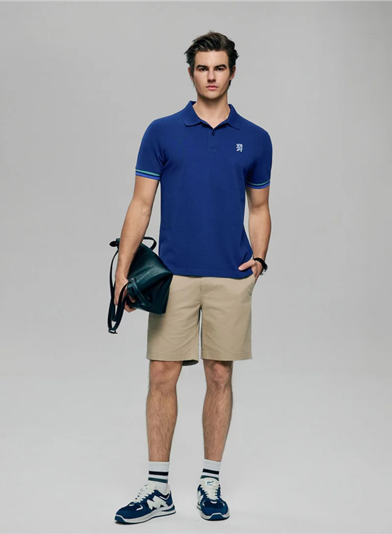 GIORDANO  Men’s Cotton Slim Performance Polo with Small Lion Embroidery for Men | Best Price UAE