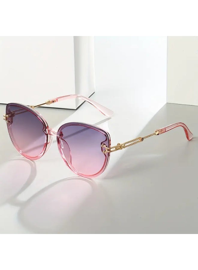 SCENT HOUSE New Y2K Cat-Eye Unisex Glasses - Funny Jelly Color Block, Black, includes glasses case - Image 4