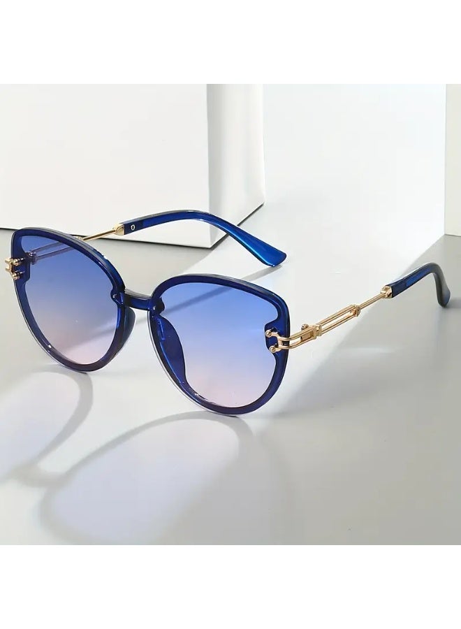 SCENT HOUSE New Y2K Cat-Eye Unisex Glasses - Funny Jelly Color Block, Black, includes glasses case - Image 3