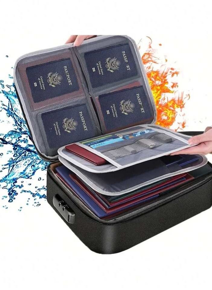 Fireproof Document Bag With Zipper Closure Black - Image 1