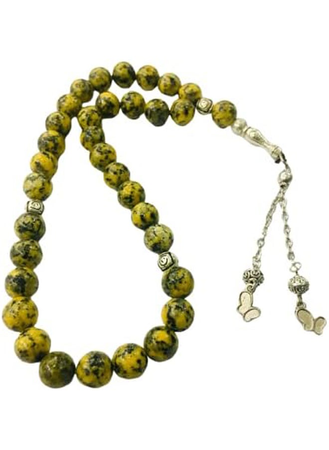 Generic Elegant Handmade Natural Yellow Jasper 33 Beads Rosary  - Image 1