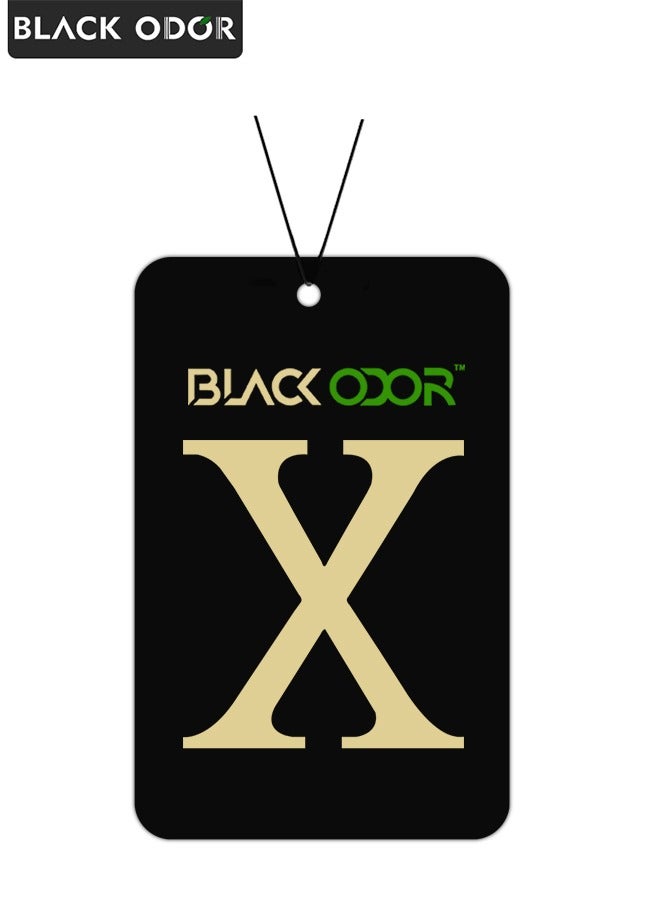 BLACK ODOR X Card Air Freshener Gold Scent, Hanging Aromatherapy Tablet for Car, Home, and Office Long Lasting, Non-Toxic, Eco-Friendly BO-07 - Image 1