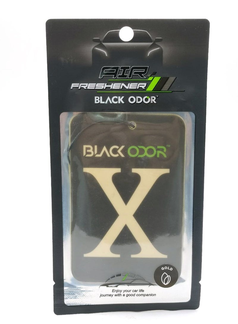BLACK ODOR X Card Air Freshener Gold Scent, Hanging Aromatherapy Tablet for Car, Home, and Office Long Lasting, Non-Toxic, Eco-Friendly BO-07 - Image 5