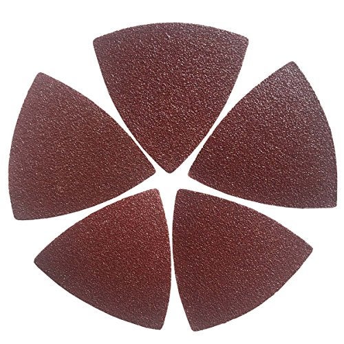 XXGO 3-1/8" 80mm 60 Pcs 60 Grits Triangular Hook & Loop Abrasive Multi Tool Sandpaper for Wood Sanding Fit 3-1/8 Inch Oscillating Multi Tool Sanding Pads XG802060 - Image 1