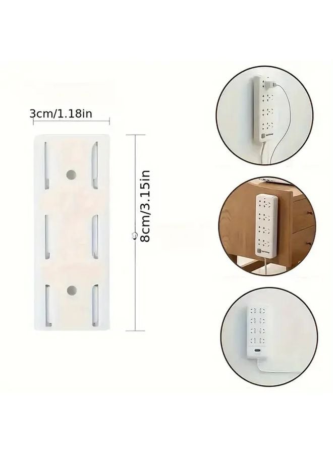 5pcs White Self Adhesive Non Punch Power Board Holder Wall Mounted Cable Organizer - Image 4