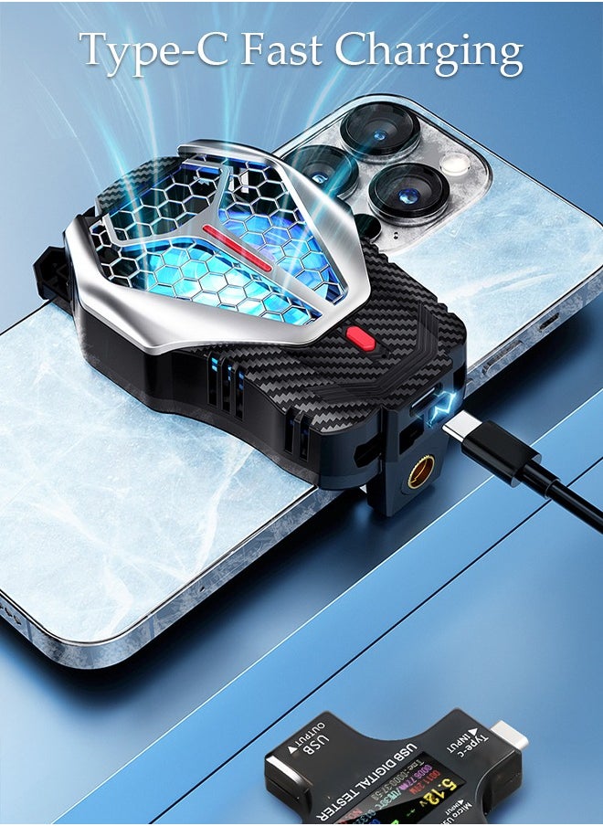 DUNISO Phone Cooler for Live Streaming and Gaming, Fast Phone Cooling Fan with Adjustable 3 Gear Wind Speed and Source Nipple, Fit All Types of iPhone Android Smartphones  - Image 5