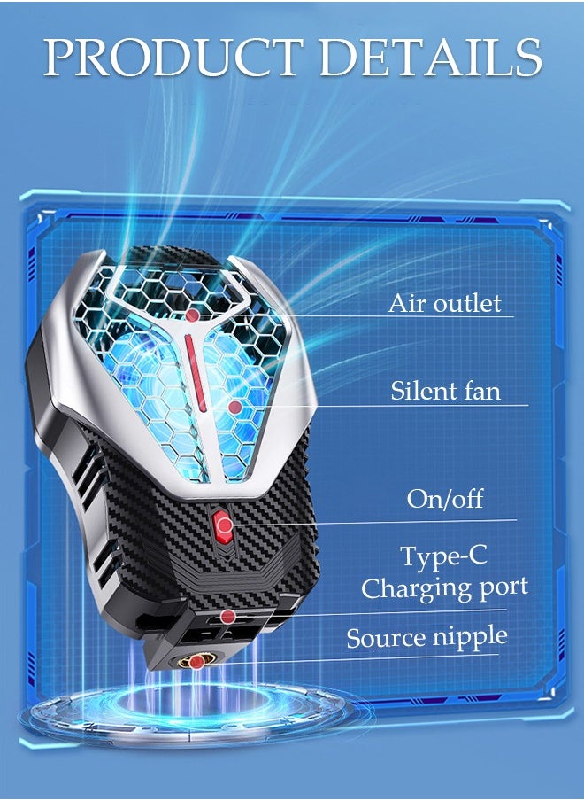 DUNISO Phone Cooler for Live Streaming and Gaming, Fast Phone Cooling Fan with Adjustable 3 Gear Wind Speed and Source Nipple, Fit All Types of iPhone Android Smartphones  - Image 2