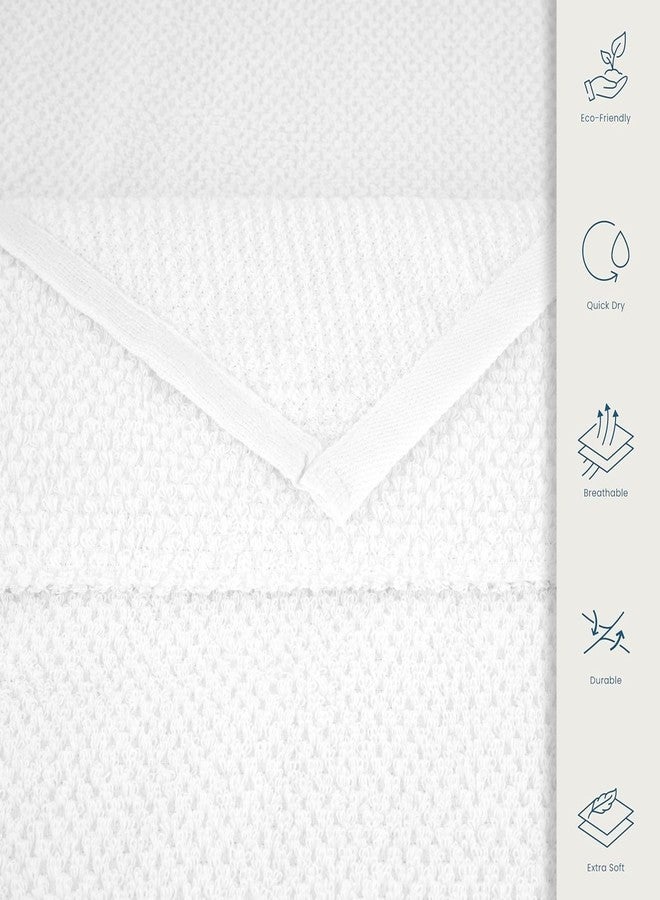 CASA COPENHAGEN Popcorn Textured 6 Pieces Towel Set- White, 550 GSM 2 Bath Towel 2 Hand Towel 2 Washcloth, Rough & Tough Use Cotton Towels Gift Set for Bathroom - Image 5