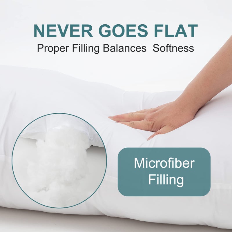 DOWNCOOL Large Body Pillow Insert- Breathable Full Body Pillow for Side Sleeper - Soft Long Bed Pillow for Adults - 20 x 54 inch - Image 3