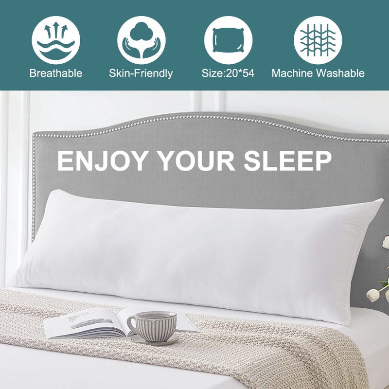 DOWNCOOL Large Body Pillow Insert- Breathable Full Body Pillow for Side Sleeper - Soft Long Bed Pillow for Adults - 20 x 54 inch - Image 4