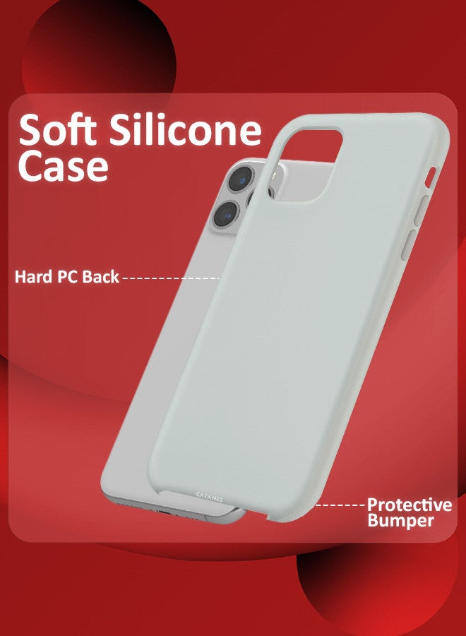 CATANES [for iPhone 12 Pro] Silicone Case Shockproof Protective Case Anti Scratch Smooth Case Cover/White - Image 2