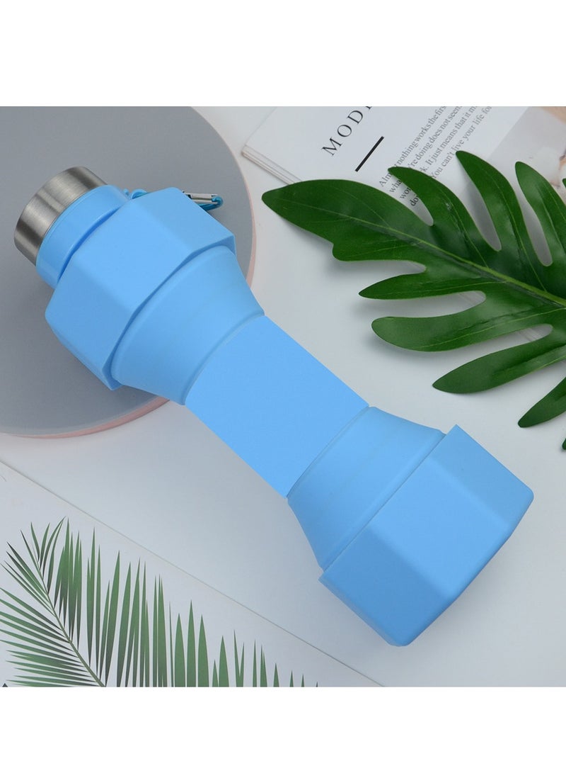 زجاجة المياه الدمبل -كوب المياه الرياضية القابلة للطي مع تصميم السيليكون، مثالية للاستخدام المحمول.  - Image 1