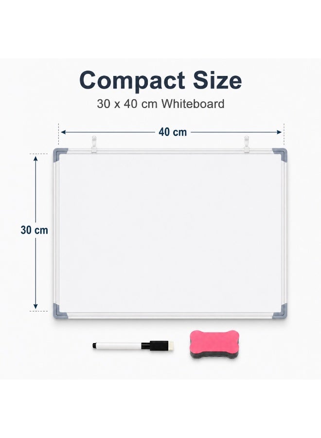 FAYET Magnetic Whiteboard Set, Double Sided Wall Mounted Dry Erase Board, Includes Marker and Eraser, For Home Learning Office Teaching and Planning (30*40 CM) - Image 5